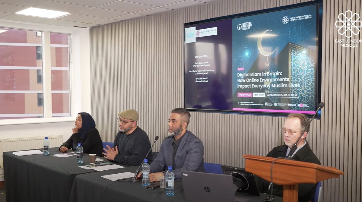 Digital British Islam (@digibritislam) on Twitter photo Here's a link to <a href="/digibritislam/">Digital British Islam</a>‘s presentation of initial findings, held at <a href="/elondonmosque/">East London Mosque & London Muslim Centre</a> on 8 May, with <a href="/garybunt/">Gary Bunt</a> <a href="/Sariya_CC/">Sariya C-C</a> <a href="/SadekHamid/">Dr Sadek Hamid</a>
The link goes directly to the start of the event. ⏰
🙏Thanks to <a href="/elondonmosque/">East London Mosque & London Muslim Centre</a> for hosting.
🔗youtube.com/live/47RqWzJok… Here's a link to <a href="/digibritislam/">Digital British Islam</a>‘s presentation of initial findings, held at <a href="/elondonmosque/">East London Mosque & London Muslim Centre</a> on 8 May, with <a href="/garybunt/">Gary Bunt</a> <a href="/Sariya_CC/">Sariya C-C</a> <a href="/SadekHamid/">Dr Sadek Hamid</a>
The link goes directly to the start of the event. ⏰
🙏Thanks to <a href="/elondonmosque/">East London Mosque & London Muslim Centre</a> for hosting.
🔗youtube.com/live/47RqWzJok…
