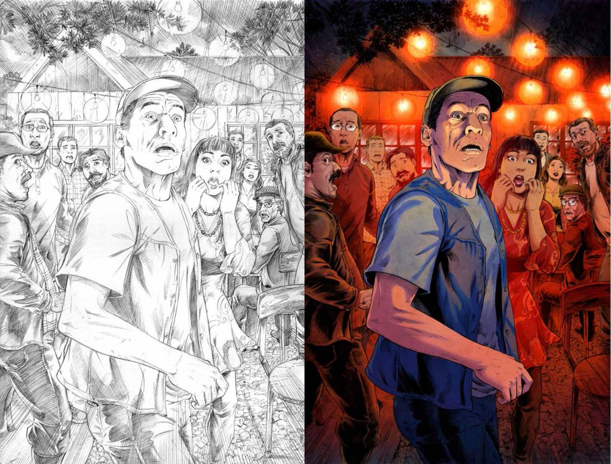 What a gorgeous Splash Page for our upcoming graphic novel, 𝐸𝑟𝑛𝑒𝑠𝑡 𝑎𝑛𝑑 𝑡ℎ𝑒 𝐷𝑟𝑒𝑎𝑚 𝑆𝑡𝑜𝑛𝑒! Pre-Order yours on Kickstarter! 

#Ernestpworrell #ernestandthedreamstone #graphicnovel #comics #comicart #traditionalart #splashpage #spooky