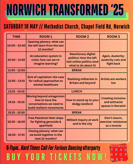 🚩After a solid week of campaigning, we're looking forward to participating in Norwich Transformed this Saturday.  
🎓Find us on the 'Education in Crisis' panel at 10:40am.  
📚How can we re-imagine learning across primary, secondary, further, and higher education?  #TWT #SaveUEA