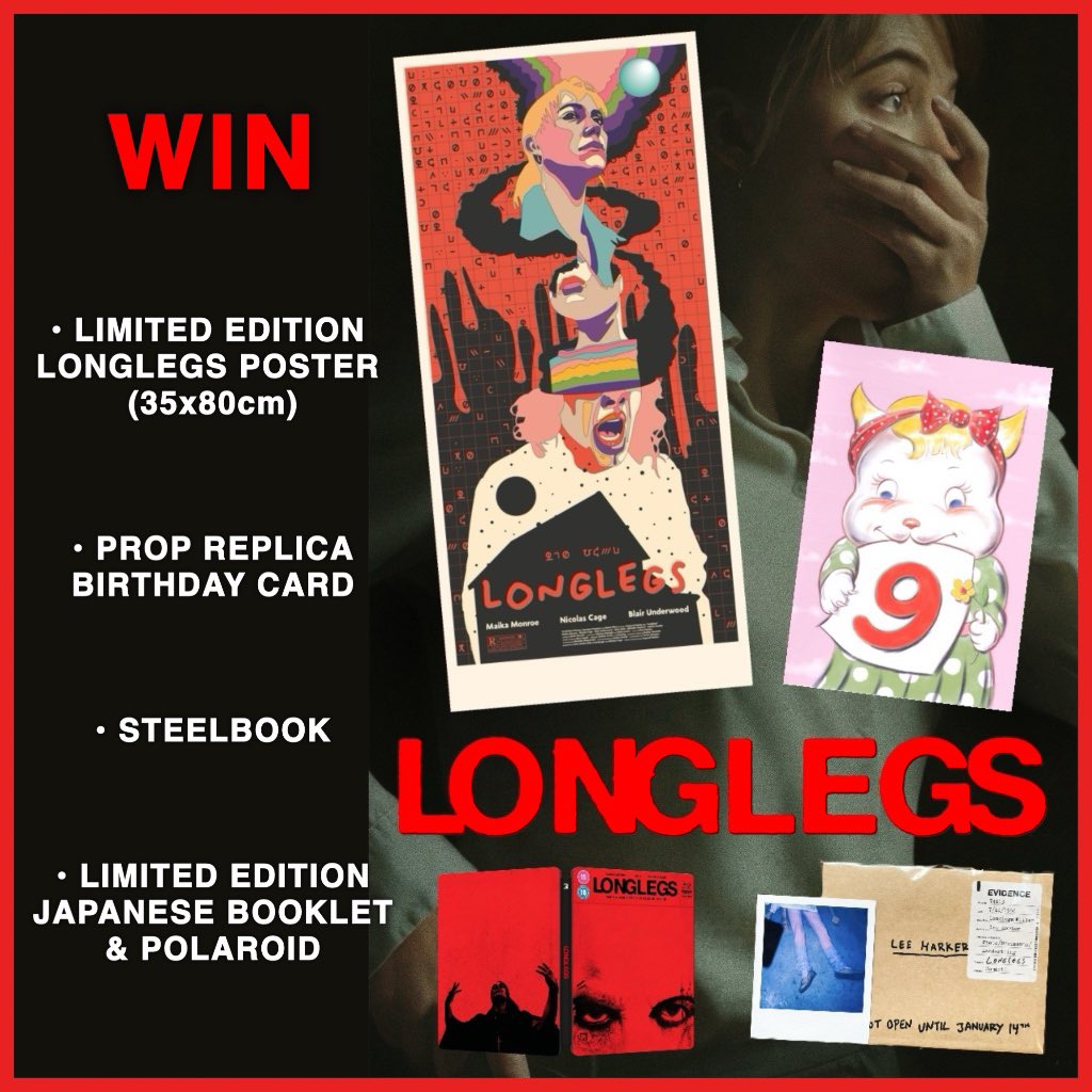 To celebrate the almost birthday girl Maika Monroe, I’m giving away a LONGLEGS prize pack.

To enter, like + retweet this post and follow me. And for an additional entry you can also enter via my instagram post.