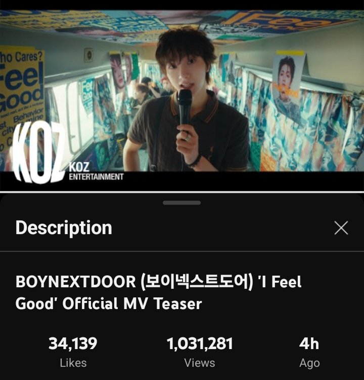 Saenz89116's tweet photo. Boynextdoor "I Feel Good" mv teaser hit over 1 million views in just 4 hours
#BOYNEXTDOOR
#IFeelGoodWithBnd
#BOYNEXTDOOR_No_Genre
#BOYNEXTDOOR #보이넥스트도어 https://t.co/yMgcPQxwis