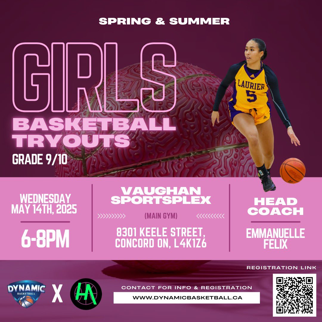 Gus Gymnopoulos (@gusgymnopoulos) on Twitter photo GIRLS 🏀 PROGRAM ALERT ‼️
HEAD COACH: Emmanuelle Felix
*Former Guard at Laurier University
*Current Guard at York University
*Past Hoop Queens Player
<a href="/dynamic_bball/">Dynamic Basketball Development Academy</a> #HoopAddicts
For tryout information scan the QR CODE or click on the Google form here
docs.google.com/forms/d/1LPfPy… GIRLS 🏀 PROGRAM ALERT ‼️
HEAD COACH: Emmanuelle Felix
*Former Guard at Laurier University
*Current Guard at York University
*Past Hoop Queens Player
<a href="/dynamic_bball/">Dynamic Basketball Development Academy</a> #HoopAddicts
For tryout information scan the QR CODE or click on the Google form here
docs.google.com/forms/d/1LPfPy…