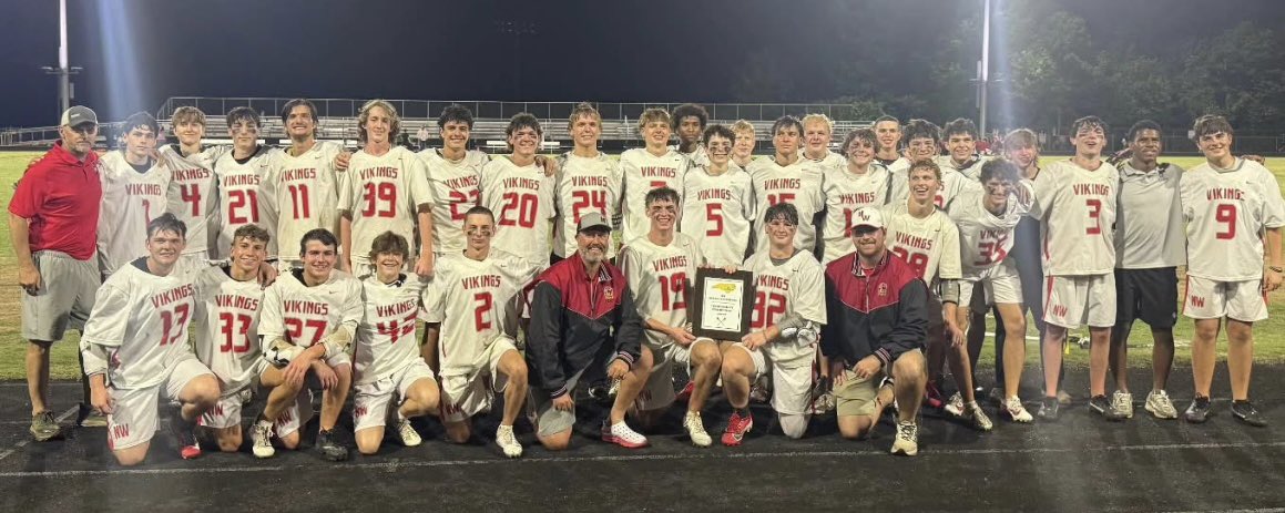 Congrats to <a href="/NWGLacrosse/">Northwest Guilford Lacrosse</a> for winning the Metro 4A Conference Title‼️
#vikingpride