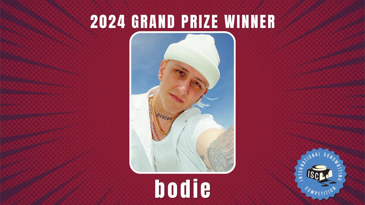 Big Congratulations to the ISC 2024 Grand Prize Winner — bodie! Hear the winning entry at tinyurl.com/5t4fkwek
#isc24 #winners #songwriters #singersongwriter #songwriting #competition