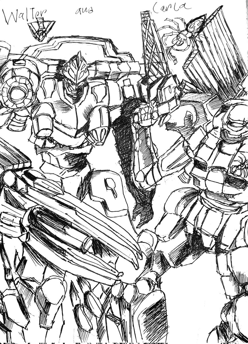 Handler Walter and Cinder Carla 
#ac6エンブレム #ArmoredCoreVI #Ac6fanart #ARMOREDCORE6Fanart #Walter #Carla #Penart