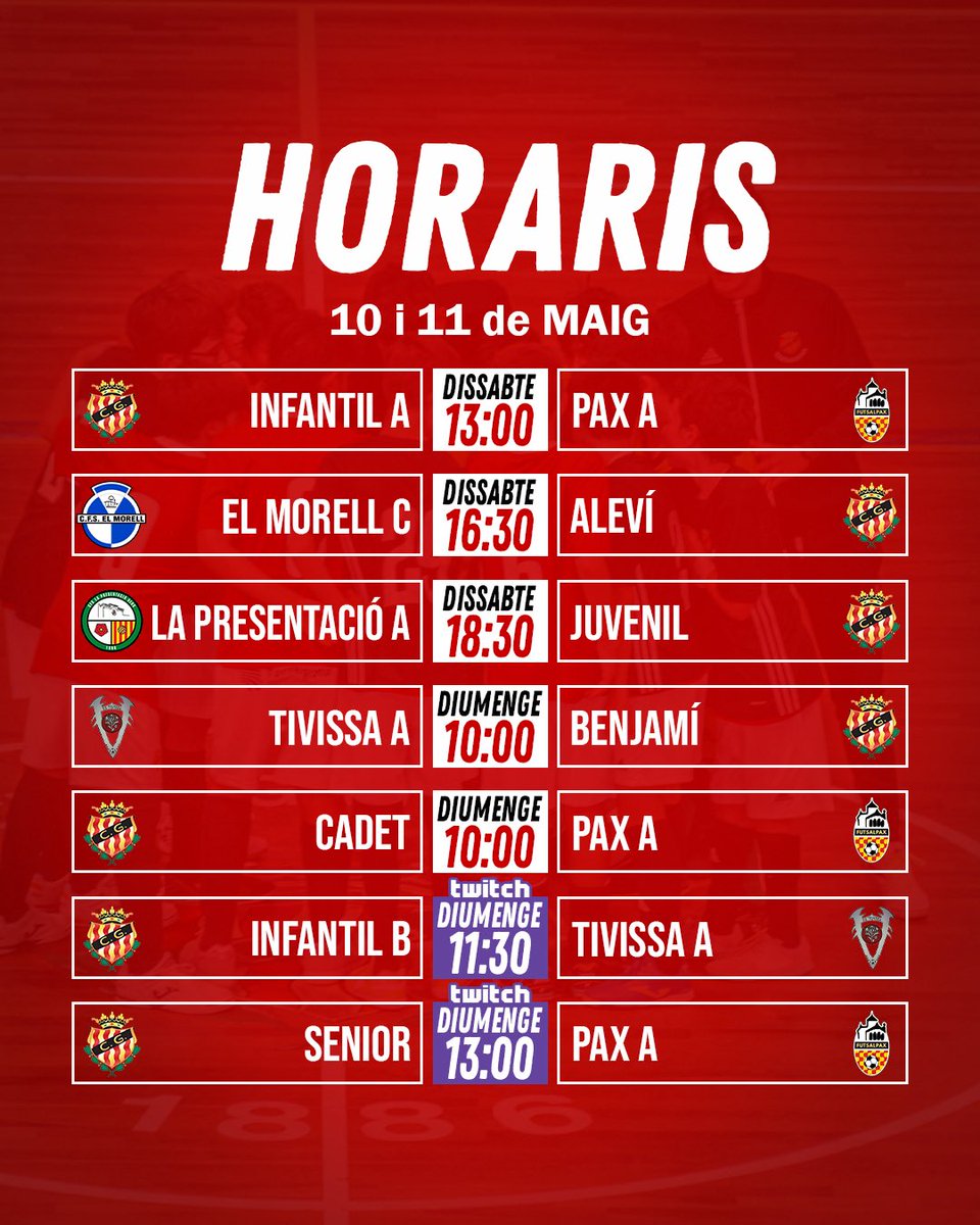 𝐏𝐀𝐑𝐓𝐈𝐓𝐒 𝐂𝐀𝐏 𝐃𝐄 𝐒𝐄𝐓𝐌𝐀𝐍𝐀

Molta sort a tots els equips‼️