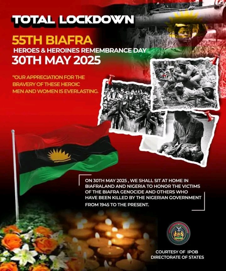 MaziCUmeh1's tweet photo. In Memory of those that paid the ultimate price...We Remember..😥

We Must Respect our Fallen Heroes and Heroines...
#30thMay #TotalLockDown
#BiafraGenocide1967
#BiafraRemembranceDay

#ChibuikemBiafraChild https://t.co/iBYJXLLMRT