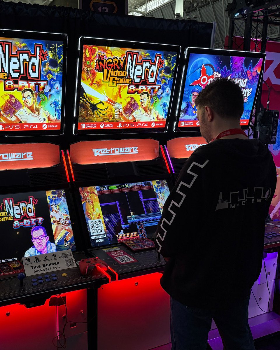 megacatstudios's tweet photo. LOOK: This isn’t just nostalgia—it’s button-mashing, monster-blasting, Nerd-level rage!
Experience the chaos of #AVGN8Bit at #PAXEast this weekend. Visit us at Booth #15031. ❤️🔥
Wishlist the game on #Steam: https://t.co/LAGY7lgltF https://t.co/QPsYaV59yS
