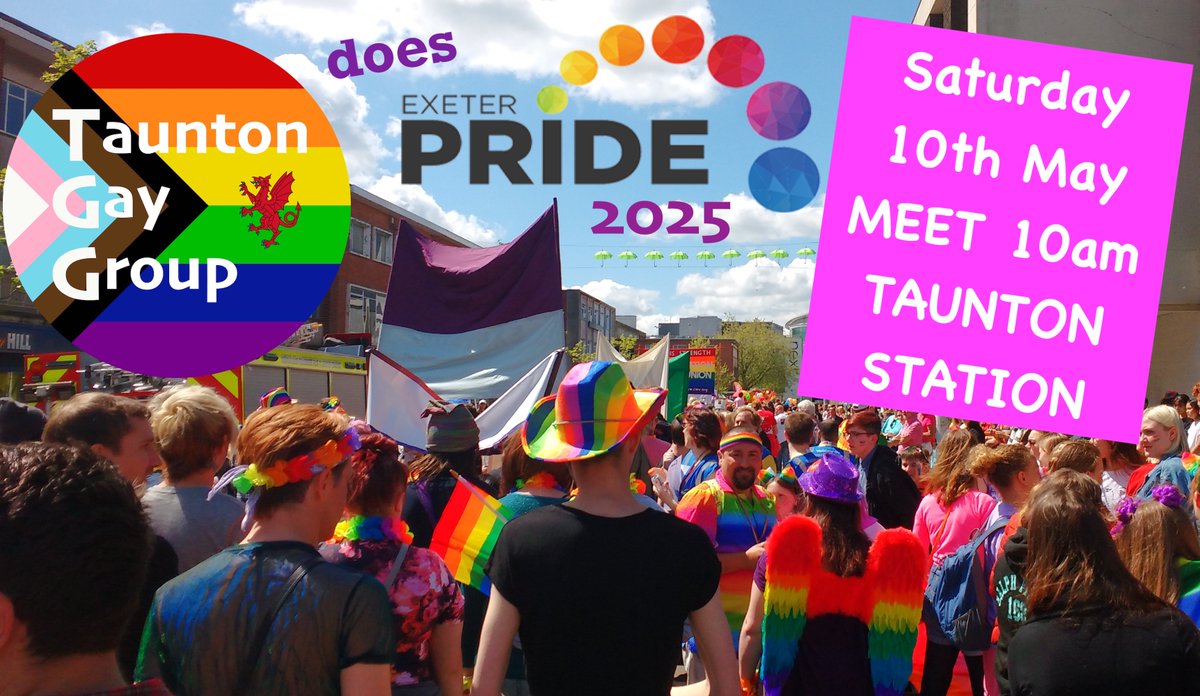 Tomorrow we're marching with Exeter Pride! Please give us a wave and if you want to know anything about TGG just ask. For anyone going, be safe, look after each other and let's show how together the LGBTQIA+ community is strong 🏳️‍🌈🏳️‍⚧️ tauntongaygroup.weebly.com