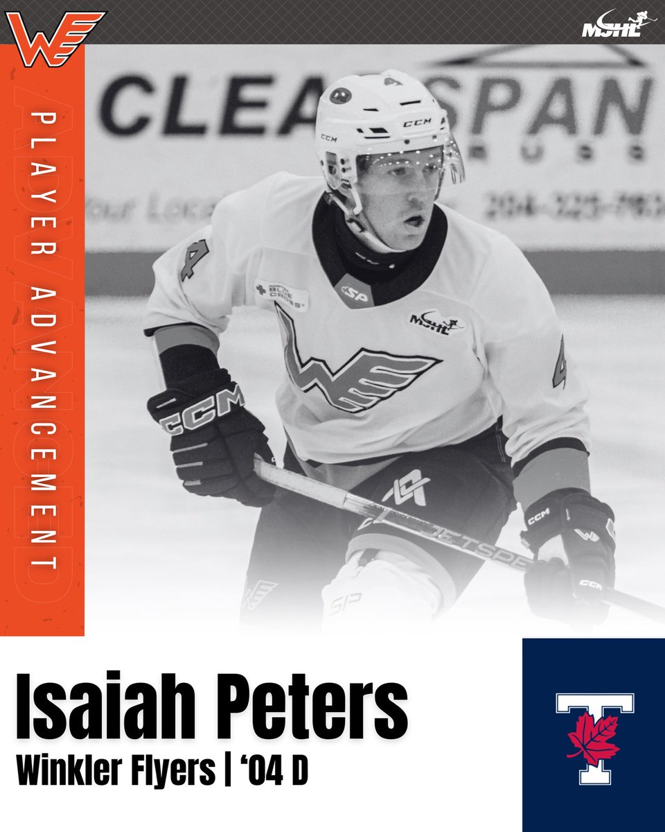 MJHL (@mjhlhockey) on Twitter photo #PlayerAdvancement | Congratulations to <a href="/winklerflyers/">Winkler Flyers</a> D Isaiah Peters (‘04) who has committed to play <a href="/USPORTS_Hockey/">U SPORTS Hockey</a> for the <a href="/Varsity_Blues/">U of T Varsity Blues</a>. 📸 <a href="/Swatter37/">Ryan Sawatzky</a>
#MJHLHockey #PlayHereGoAnywhere #PlayerAdvancement | Congratulations to <a href="/winklerflyers/">Winkler Flyers</a> D Isaiah Peters (‘04) who has committed to play <a href="/USPORTS_Hockey/">U SPORTS Hockey</a> for the <a href="/Varsity_Blues/">U of T Varsity Blues</a>. 📸 <a href="/Swatter37/">Ryan Sawatzky</a>
#MJHLHockey #PlayHereGoAnywhere