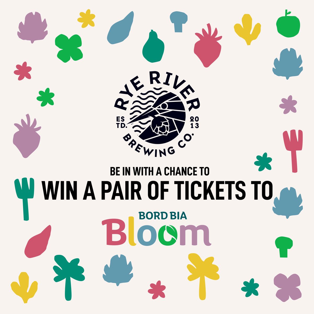 🌼Competition Time🌼

We're pouring at 🌺Bord Bia Bloom 🌺 and we'd love to see you there!

Fancy winning a pair of tickets? 🎟
How to enter:
- Follow @RyeRiverBrewingCo
- Like &amp; Share the post
- Tag a friend you would bring along

The competition closes: May 7🤞

<a href="/BordBiaBloom/">Bloom</a>