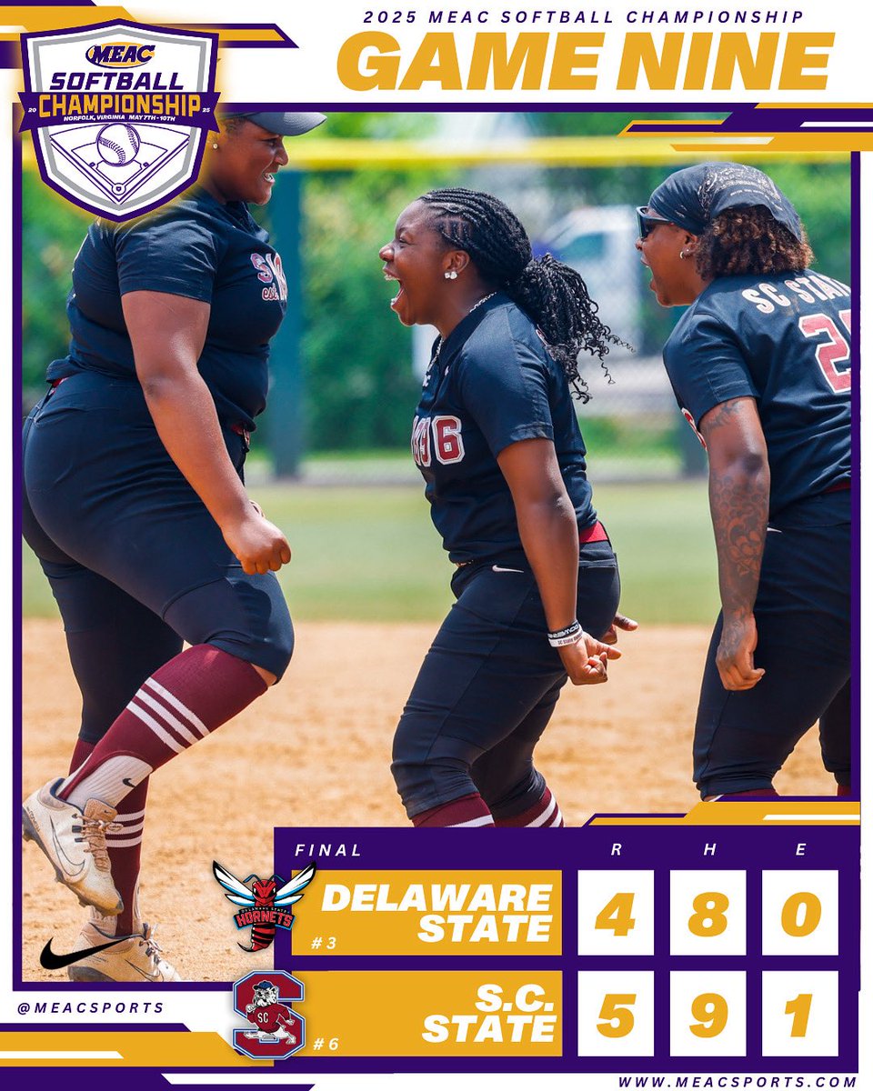 From sixth to the ‘ship 😎🏆 <a href="/SCStateAthletic/">SC State Athletics</a> 

#MEACSPORTS #MEACSOFTBALL