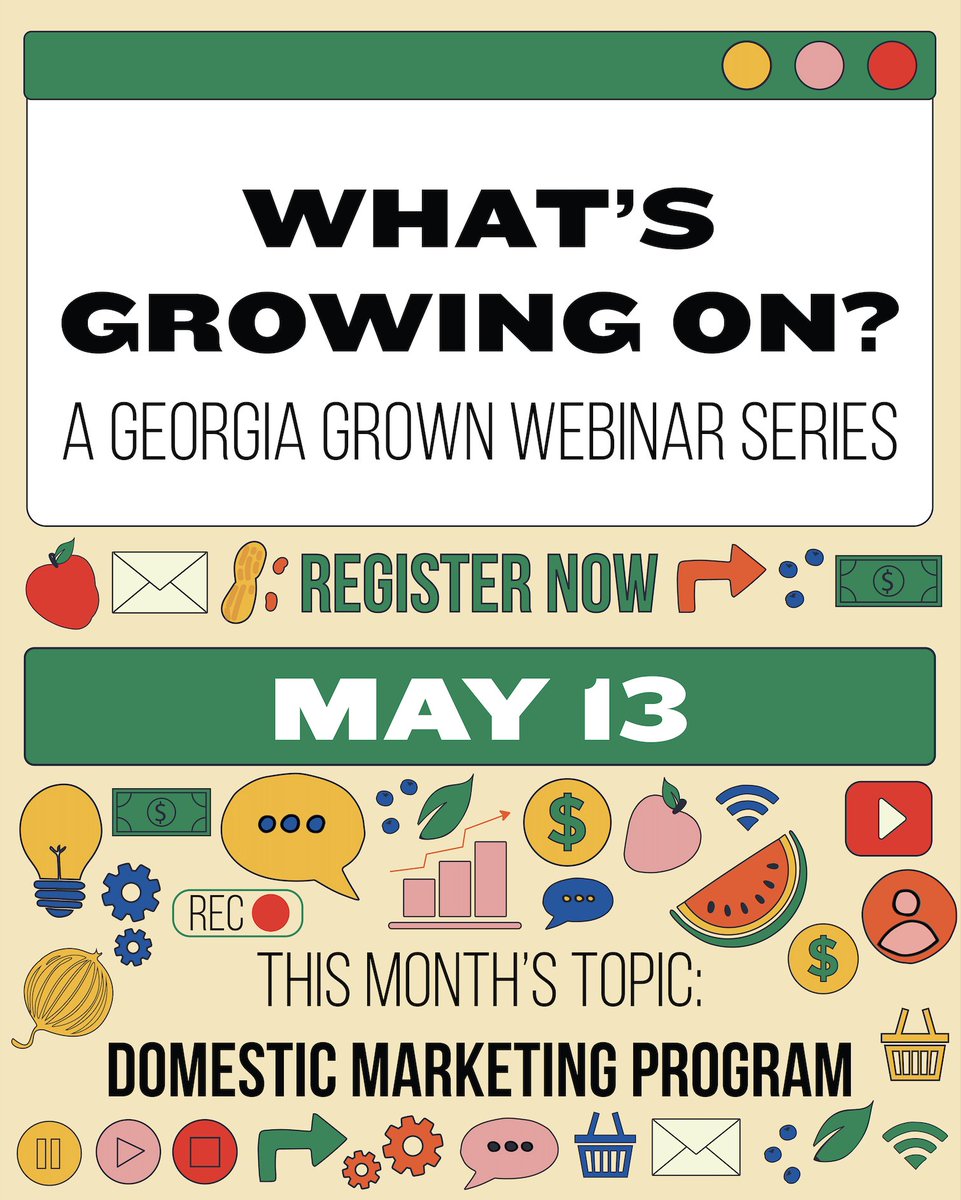 Calling all Georgia Grown members! Want to grow your brand beyond state lines?
 
Join us May 13 at 11 AM for a free webinar on how the Domestic Marketing Program can help you save money and reach new buyers at top national trade shows!  

Register ⬇️
bit.ly/4dawlOE
