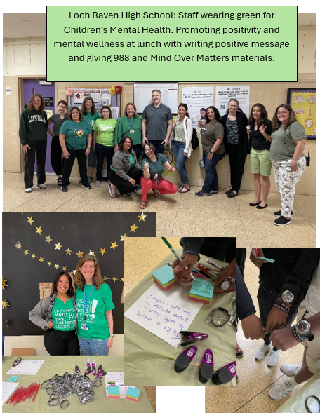 Shout out to Catonsville ES, Mars Estates ES, Loch Raven HS, and Wellwood International for sporting their green &amp; supporting Children's Mental Health!
<a href="/BaltCoPS/">Baltimore County Public Schools</a>
<a href="/BCPSOSSS/">BCPS Department of Student Support Services</a>
<a href="/CatonsvilleES/">Catonsville Elem</a>
<a href="/MarsEstatesBCPS/">MarsEstates_BCPS</a>
<a href="/WellwoodIntlES/">Wellwood Int'l ES</a>
<a href="/Pdavis5Davis/">paula davis</a>
<a href="/BCPS_SSW/">BCPS Social Workers</a>
<a href="/bcps_psychs/">BCPS School Psychologists</a>
<a href="/BCPScounseling/">BCPSSchoolCounseling</a>