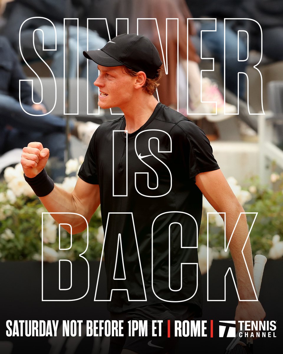 Making his return on home soil 🤌

Stream Jannik Sinner's first match since the Australian Open on Tennis Channel 🤭 

#IBI25