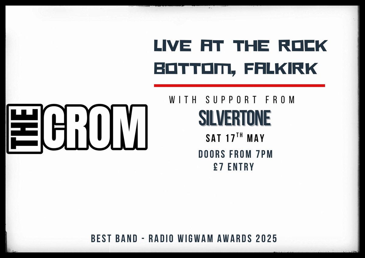 Next Saturday. The Rock Bottom, Falkirk. Get involved 😎