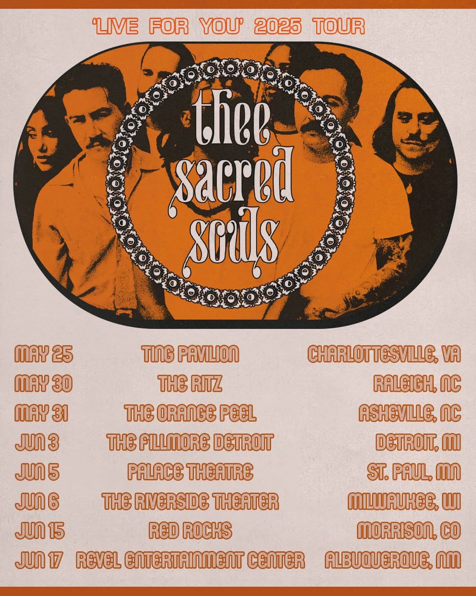 Upcoming shows 🙏

Tickets: theesacredsouls.com/tour-dates