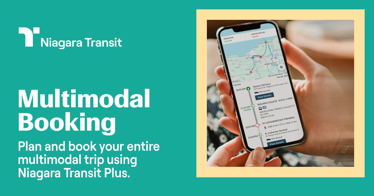 Starting Monday, May 12, the upgraded NTPlus app lets you plan and book your entire multimodal trip using Microtransit and bus service in one simple step.
Find more details at nrtransit.ca/news/niagara-t…