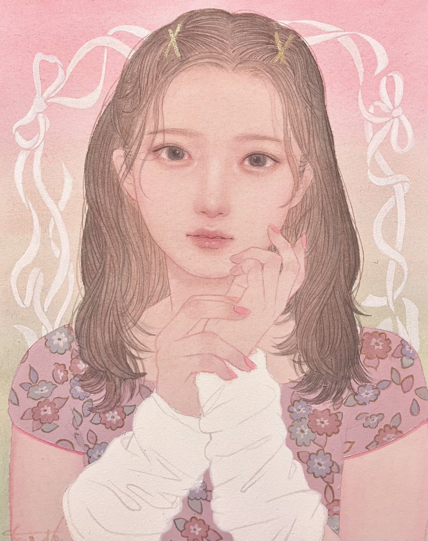 むらまつちひろ、「脳しんとう」、希少画集・額装画、日本製