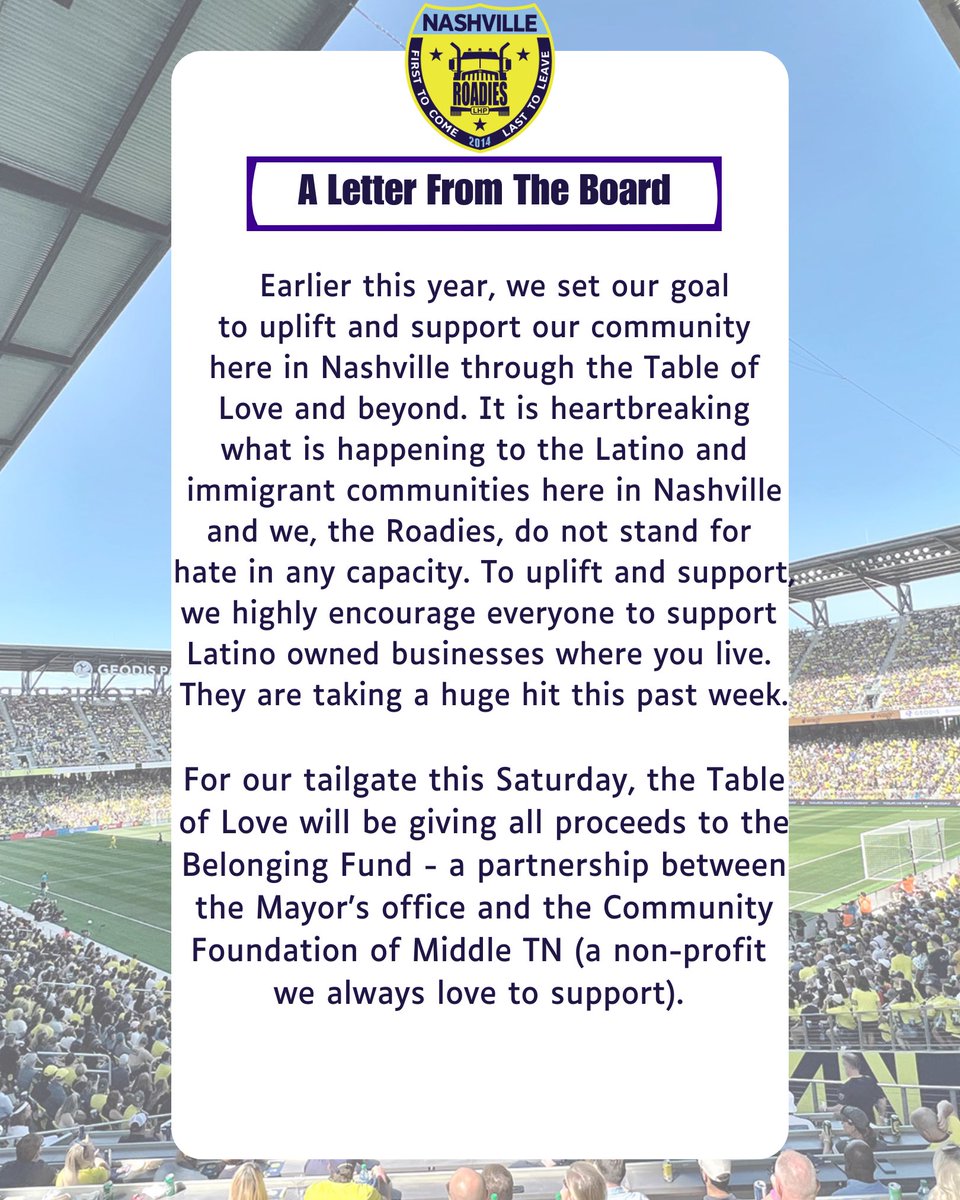 NSCRoadies's tweet photo. A letter from the Board on recent events. https://t.co/UvVaZsSmz6