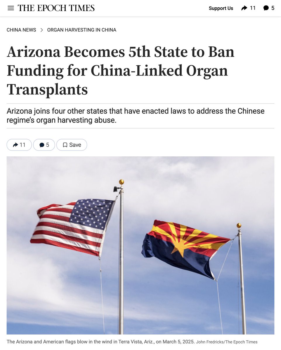 Folks, it's been an unprecedented BIG WEEK when it comes to US laws being passed to challenge the Chinese regime's abhorrent practice of forced organ harvesting from prisoners of conscience (really their killing of innocent people for their body parts). Follow <a href="/EvaSailEast/">Eva Fu</a> for