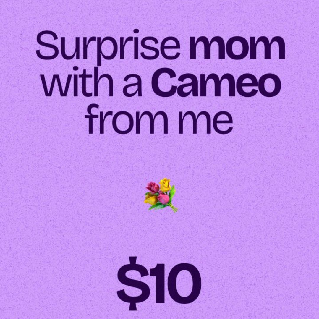 Need a special Mother’s Day gift? How ‘bout a shout out for the Madre in your life! ⚾️ 🎙️ 

Starting at $10 today only!

👉 v.cameo.com/e/4YvH5zMFeTb #cameo