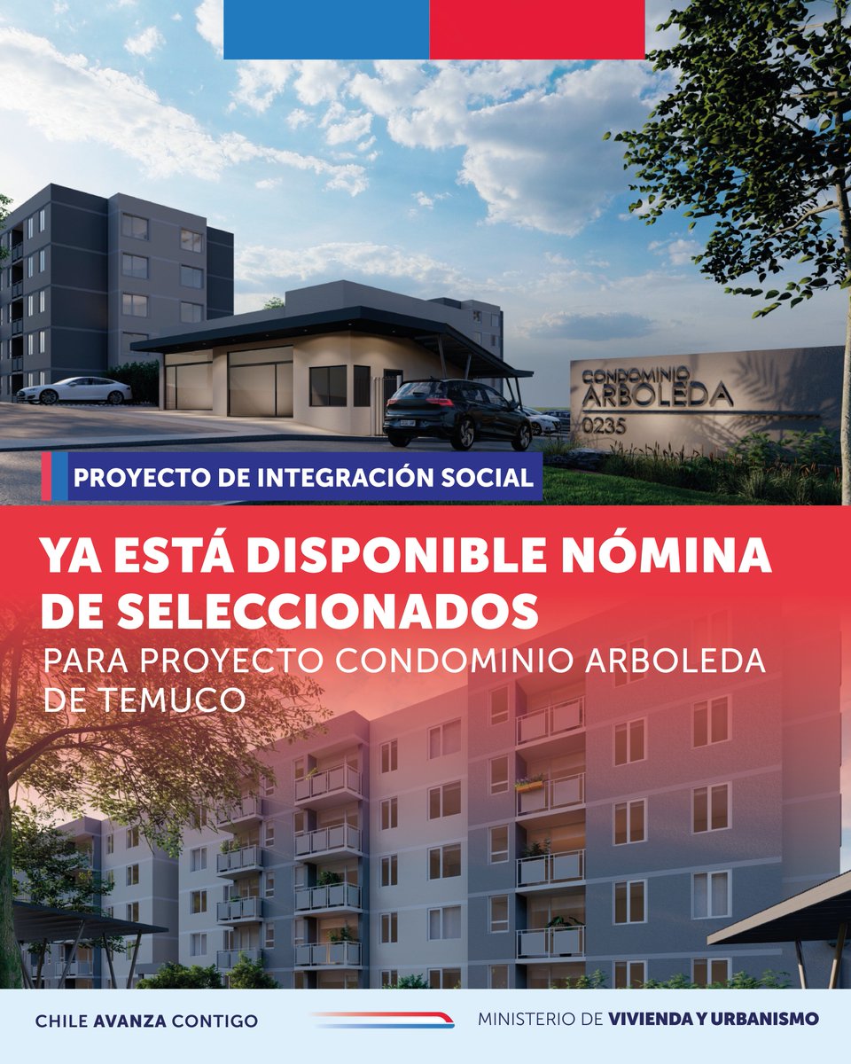 En el marco del proyecto de Integración Social del Minvu, 43 familias La #Araucanía fueron seleccionadas para asignación de cupos de vivienda, en el proyecto Condominio Arboleda de #Temuco.
🎊🎉🎈¡Felicidades a todas estas familias!
Revisa aquí 👇
☑️ acortar.link/B8vzFY