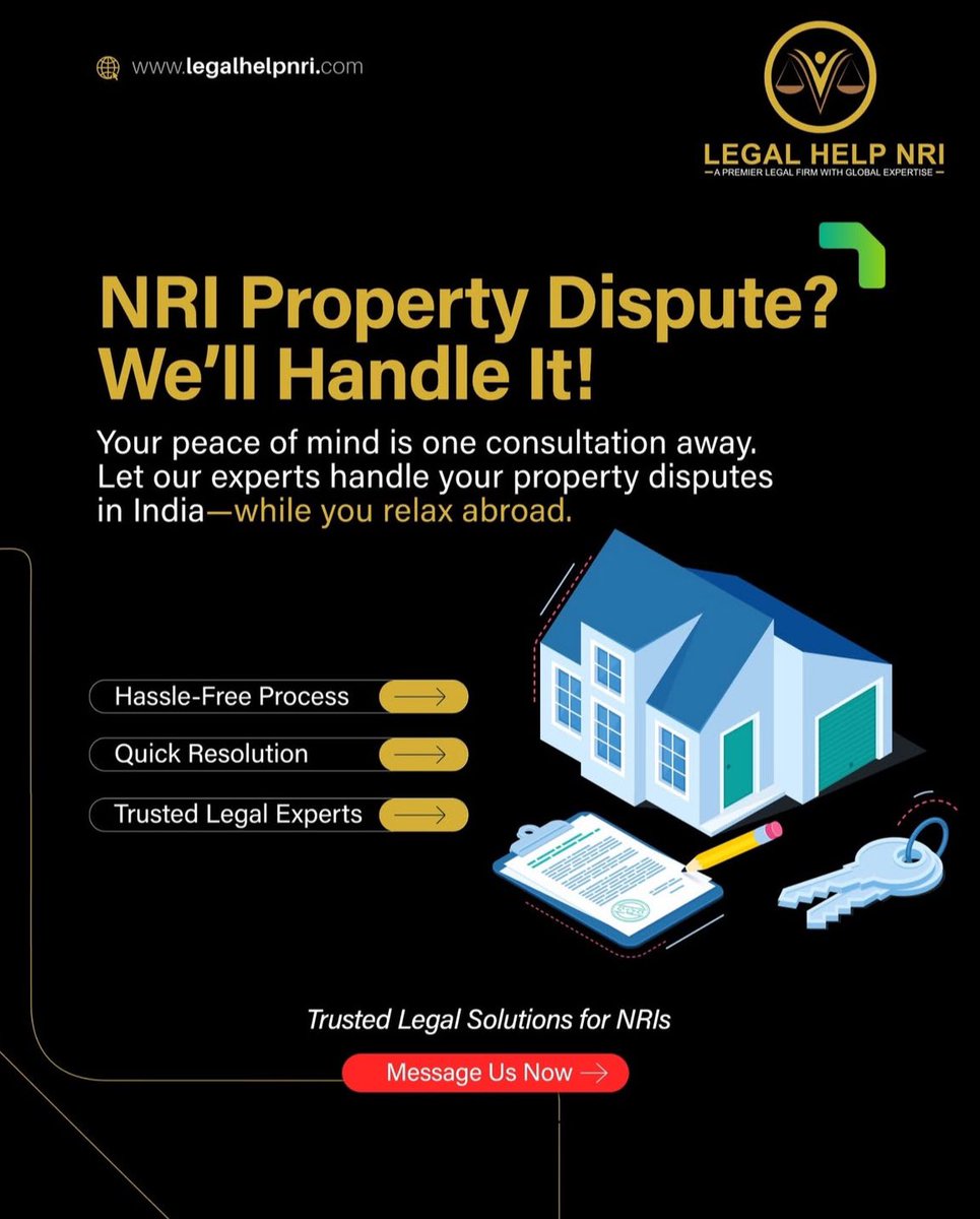Simonandjoseph1's tweet image. ✅ Hassle-Free Process
✅ Quick Resolution
✅ Trusted Legal Experts

📞 Call/WhatsApp: +91-9915569222
📩 Message us now at legalhelpnri.com

Trusted Legal Solutions for NRIs
.
.
#NRIPropertyDispute #LegalHelpNRI #NRIPropertySolutions