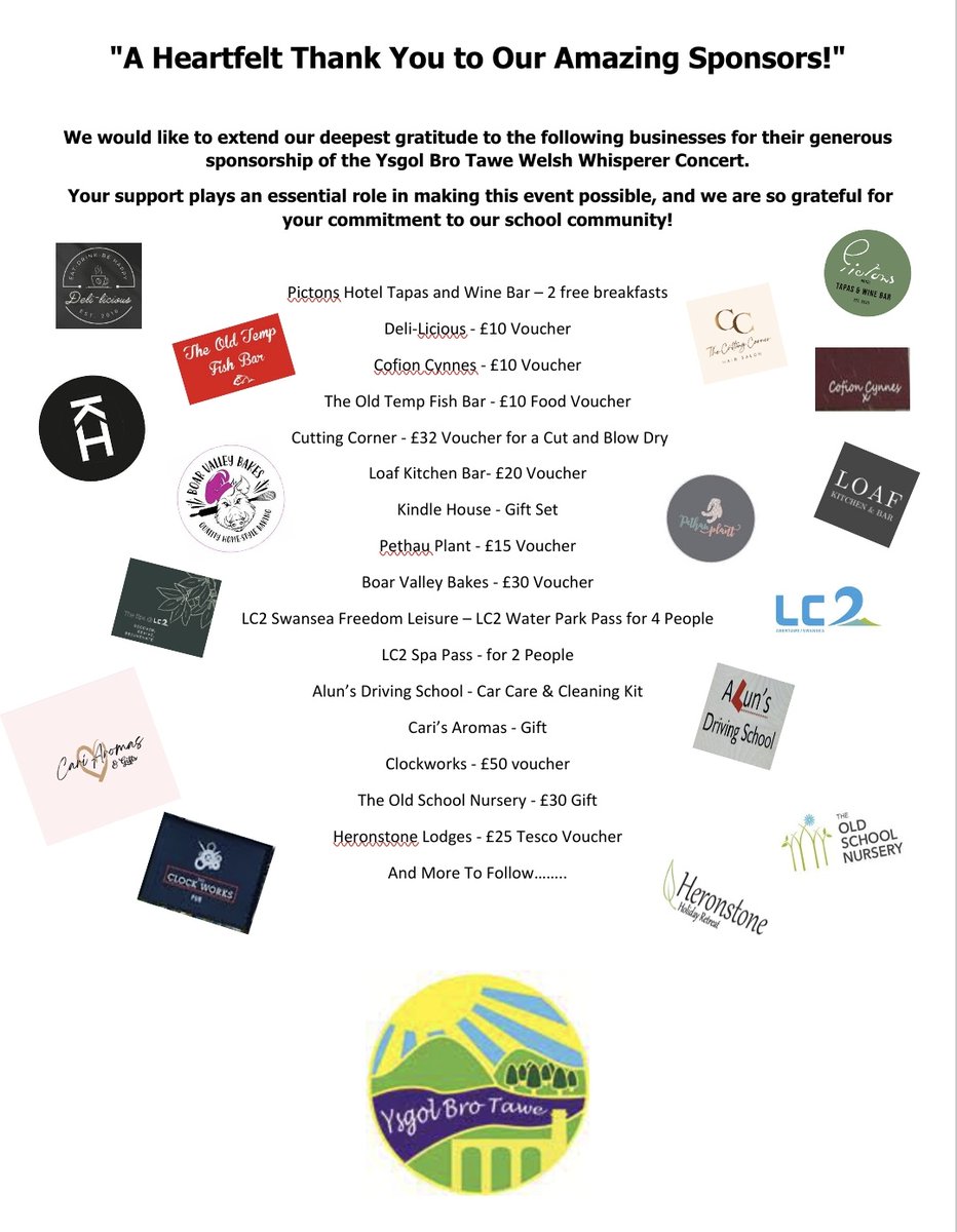 Ysgol Bro Tawe (@ysgolbrotawe) on Twitter photo Diolch o galon i bawb sy wedi cefnogi'r Criw!❤️ A huge, huge thank you from the Criw Cymraeg to everyone who supported our fundraiser with the <a href="/WelshWhisperer/">Welsh Whisperer</a> <a href="/TheWelfare1/">The Welfare Ystradgynlais</a> 🏴! We raised an amazing £1135!👌🌟
<a href="/AthBroPowys/">Taith At Ddwy Iaith Powys</a> <a href="/PowysPLTeam/">Dysgu Proffesiynol Powys Professional Learning</a> Diolch o galon i bawb sy wedi cefnogi'r Criw!❤️ A huge, huge thank you from the Criw Cymraeg to everyone who supported our fundraiser with the <a href="/WelshWhisperer/">Welsh Whisperer</a> <a href="/TheWelfare1/">The Welfare Ystradgynlais</a> 🏴! We raised an amazing £1135!👌🌟
<a href="/AthBroPowys/">Taith At Ddwy Iaith Powys</a> <a href="/PowysPLTeam/">Dysgu Proffesiynol Powys Professional Learning</a>