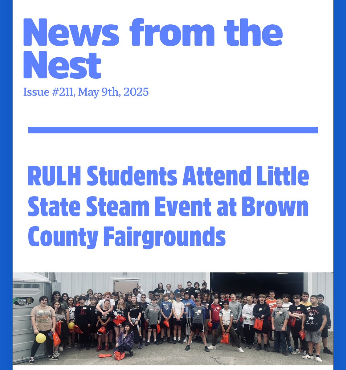 Please click the link below to enjoy the News from the Nest, by Superintendent Jamie Wilkins. secure.smore.com/n/b7mc1v-news-…