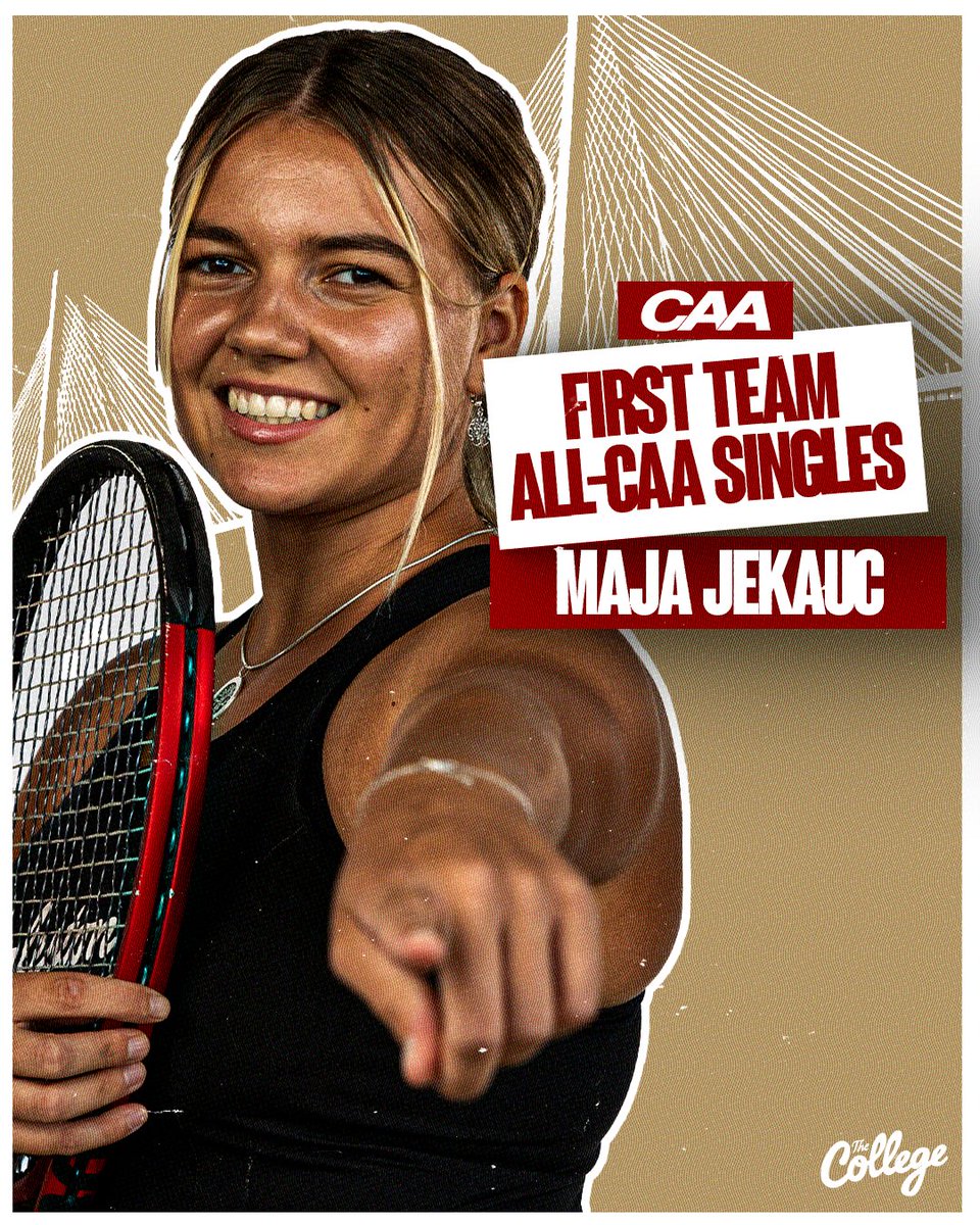 CofCTennis's tweet image. Maja Jekauc: First Team All-CAA Singles 🏆
#TheCollege🌴🎾