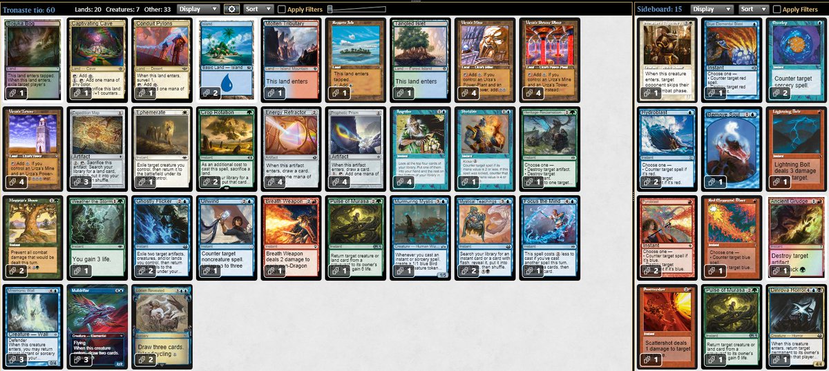 Franco Cicchini (@ziofrancone) on Twitter photo Top 4 in Friday Pauper Challenge.
Not that bad.
<a href="/golden_pigs1/">Golden Pigs</a> <a href="/TeamTrecani/">Team Trecani</a>
Mu:
R1 Burn LWW
R2 Affinity WLL (actually almost dropped because of nap time)
R3 High Tide LWW
R4 Dimir Terror LWW
R5 Burn WLW
R6 Mono U terror WLW
T8 Burn LWW
T4 Elves WLW Top 4 in Friday Pauper Challenge.
Not that bad.
<a href="/golden_pigs1/">Golden Pigs</a> <a href="/TeamTrecani/">Team Trecani</a>
Mu:
R1 Burn LWW
R2 Affinity WLL (actually almost dropped because of nap time)
R3 High Tide LWW
R4 Dimir Terror LWW
R5 Burn WLW
R6 Mono U terror WLW
T8 Burn LWW
T4 Elves WLW