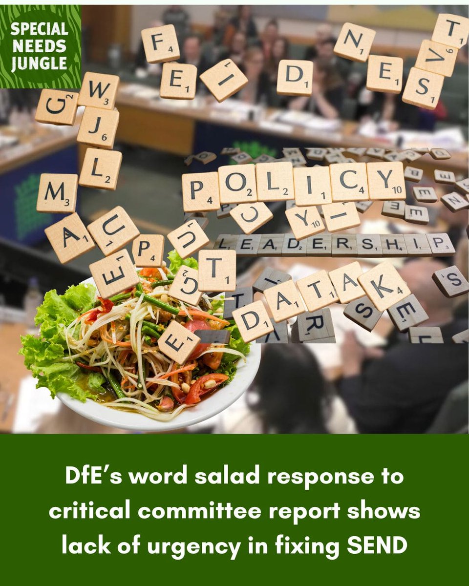 Special Needs Jungle (@spcialndsjungle) on Twitter photo On SNJ Today: <a href="/TaniaLT/">Tania Tirraoro FRSA - Special Needs Jungle</a> wonders if it's apathy or boredom that powers <a href="/educationgovuk/">Department for Education</a> 's word salad response to a critical <a href="/CommonsPAC/">Public Accounts Committee</a> report —and is there a new #SEND plan or isn't there? specialneedsjungle.com/dfes-response-… if it's On SNJ Today: <a href="/TaniaLT/">Tania Tirraoro FRSA - Special Needs Jungle</a> wonders if it's apathy or boredom that powers <a href="/educationgovuk/">Department for Education</a> 's word salad response to a critical <a href="/CommonsPAC/">Public Accounts Committee</a> report —and is there a new #SEND plan or isn't there? specialneedsjungle.com/dfes-response-… if it's