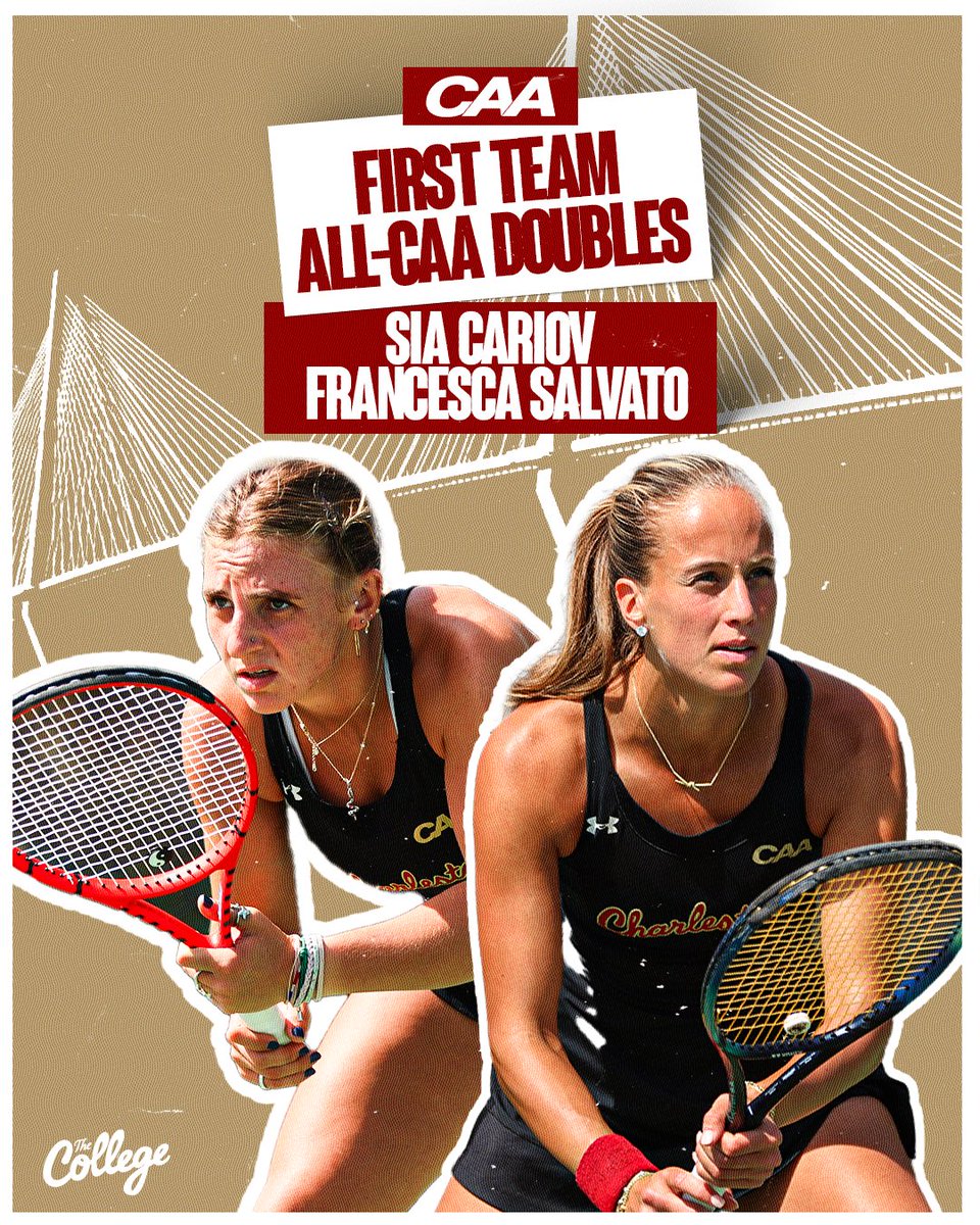 CofCTennis's tweet image. Sia Cariov and Francesca Salvato: First Team All-CAA Doubles🏆
#TheCollege🌴🎾