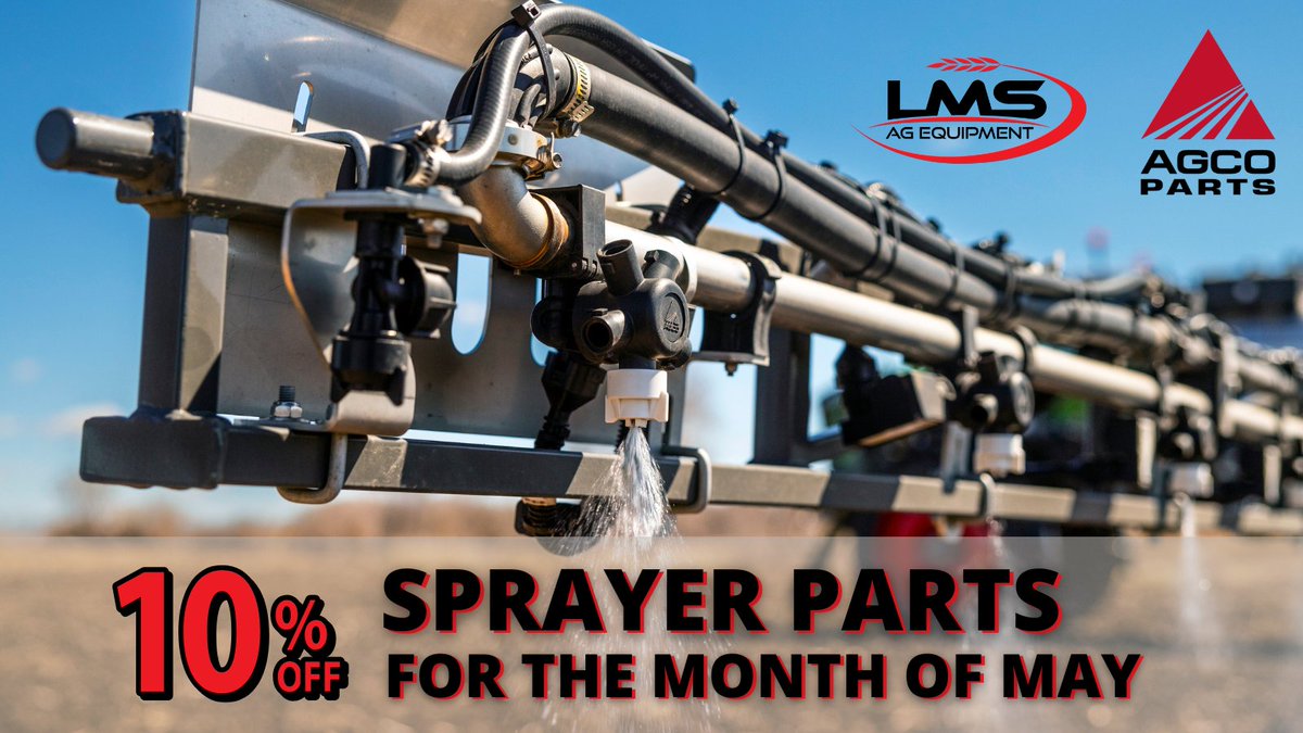 🔥 May Deal Alert! 🔥
Sprayer parts are 10% OFF all month long at our Steinbach and Morden locations!

Whether you're gearing up or mid-spray, now’s the time to stock up and save.

🛠️ Stop in today — your sprayer (and wallet) will thank you!

#LMSAgEquipment #Sprayer25 #AgDeals