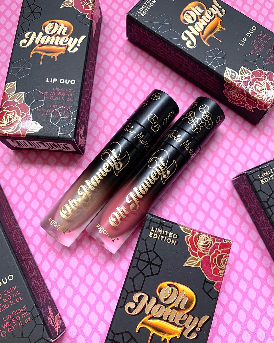 The dreamiest lip combo! Our #trixiemattel x #sugarpill Oh Honey! 2 lip duo features the perfect medium pink matte lip and a mega sparkly gold glitter lip gloss 💖✨ #dragmakeup #glitterlipgloss #indiemakeup #womanowned #asianowned #fairymakeup