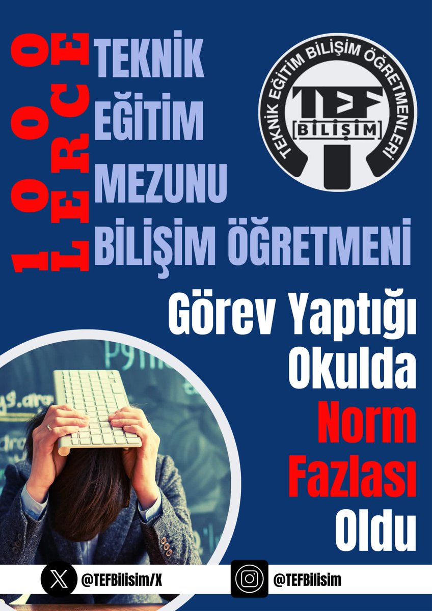 #TEFBilisimHerKademede
<a href="/Yusuf__Tekin/">Yusuf Tekin</a> 
<a href="/tcmeb/">Millî Eğitim Bakanlığı</a> 
<a href="/meb_ttkb/">Talim ve Terbiye Kurulu Başkanlığı</a> 
<a href="/CihadDemirli/">Cihad Demirli</a> 
<a href="/turkegitimsen/">Türk Eğitim Sen</a> 
<a href="/talipgeylan06/">Talip Geylan</a>
<a href="/EgitimBirSen/">Eğitim-Bir-Sen</a> 
<a href="/_aliyalcin_/">Ali YALÇIN</a>
<a href="/Ramazancakirci/">Ramazan Çakırcı</a>
<a href="/egitimsen/">Eğitim Sen</a>
<a href="/kemalIrmak_/">KemalIrmak</a>
<a href="/huregitimsen/">Hürriyetçi Eğitim Sen Genel Merkezi</a>
<a href="/egitimis/">Eğitim-İş</a>