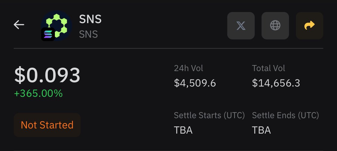 Notaz.Sol 💎 (@cryptonotaz) on Twitter photo The pre-market price for $SNS on <a href="/WhalesMarket/">Whales Market 🐳</a> is currently $0.093. If this holds after the launch, my AirDrop could be worth around $20K USD. <a href="/sns/">sns.sol</a> 
If this turns into a juicy AirDrop, I’ll share some love with my fam <a href="/V1PS_NFTs/">V1PS</a> 
Source: pro.whales.market/pre/Solana/SNS The pre-market price for $SNS on <a href="/WhalesMarket/">Whales Market 🐳</a> is currently $0.093. If this holds after the launch, my AirDrop could be worth around $20K USD. <a href="/sns/">sns.sol</a> 
If this turns into a juicy AirDrop, I’ll share some love with my fam <a href="/V1PS_NFTs/">V1PS</a> 
Source: pro.whales.market/pre/Solana/SNS