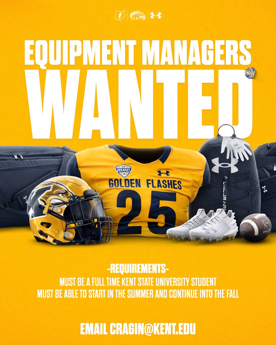 Kent State Football (@kentstfootball) on Twitter photo Student managers wanted!
Contact Cliff Ragin at cragin@kent.edu for more information. Student managers wanted!
Contact Cliff Ragin at cragin@kent.edu for more information.