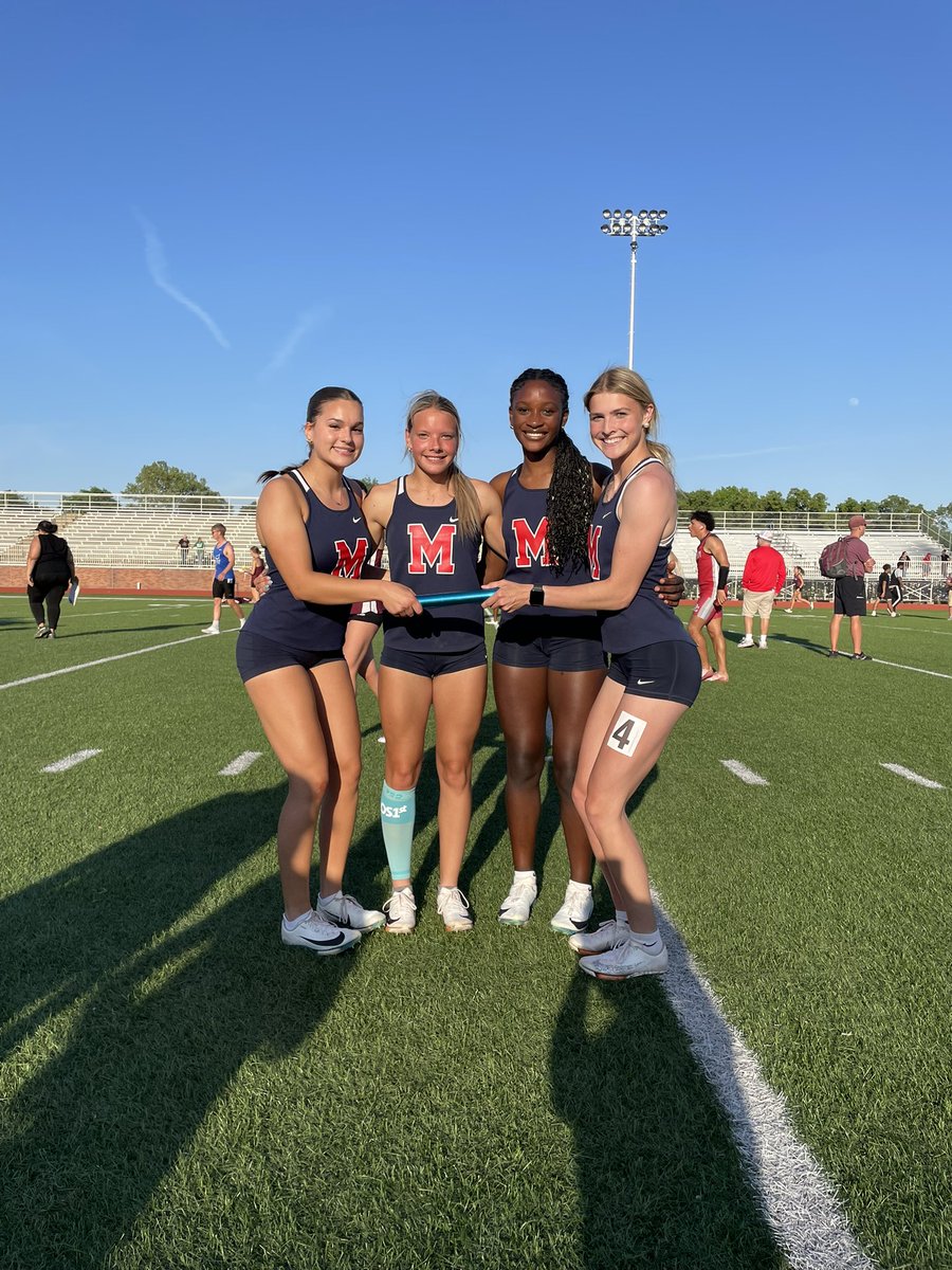 🚨🚨HISTORY MADE!!!🚨🚨
They finally did it! Sarah Oberreuter, Hanna Pellant, Michelle Jeje, &amp; Harli Omli ran the fastest girls 4x100 in Kansas high school history with a time of 46.84. This beats the previous record of 46.86 of Newton High School. Couldn’t be prouder!!! #mhstf25