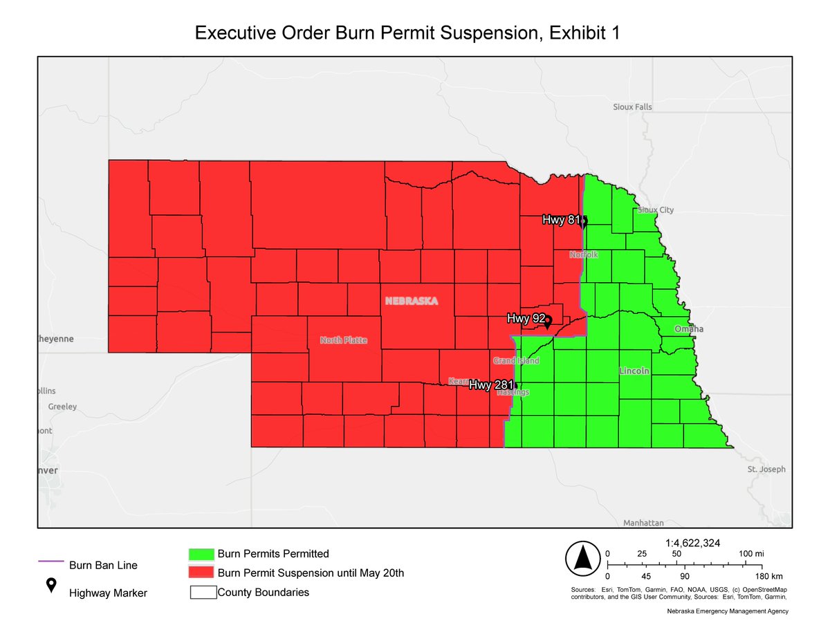 Gov. Pillen Extends Burn Ban in Central, Western Nebraska
LINCOLN, NE – Governor Jim Pillen signed an executive order extending a burn ban due to continued dry conditions in the central and western regions of Nebraska. The new order remains in effect until midnight May 20.
The