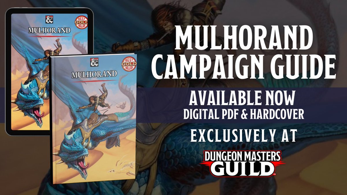 Mulhorand Campaign Guide is now available in Hardcover!

Get it here: tinyurl.com/ykjxzdfu

Featuring the one and only <a href="/TheEdVerse/">Ed Greenwood</a> as well as guidance on Realms lore from George Krashos, this book explores every aspect of Mulhorand.

#dnd5e #dungeonsanddragons