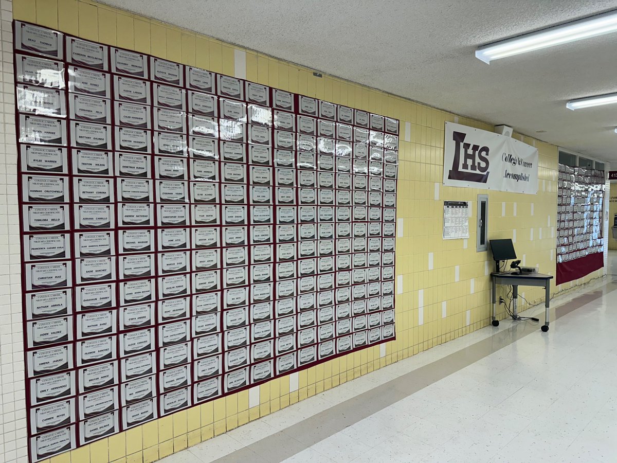 CcmrW's tweet photo. Last weekend for the LHS CCMR BRAG WALL class of 25! Also my last time as its caretaker. This is student success!@Legacyrebels @Midland_ISD https://t.co/MTWdnDvab5