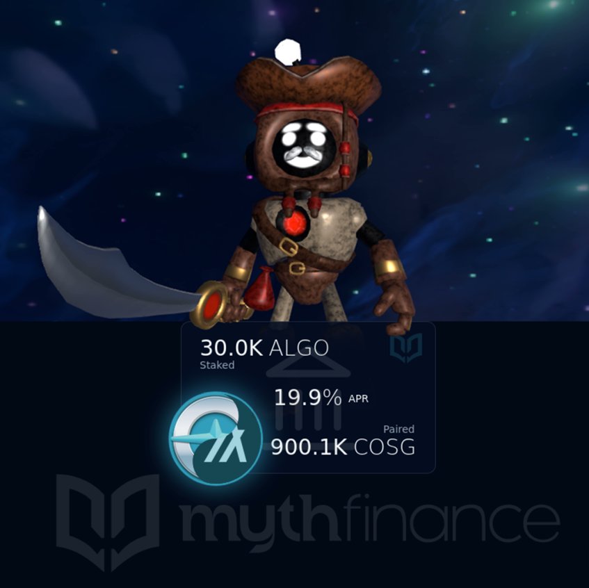 Myth Finance (@myth_finance) on Twitter photo "Yes, and": <a href="/CosmicChamps/">Cosmic Champs</a> Simon Says:
🏴☠ Giveaway! Pirates treasure💰
Our Pirate Invin NFT spotted an opportunity for big yields and will join one of your crews!
To enter the draw, stake in our cosgALGO dualSTAKE before 10 blocks are produced.
📜3/4 "Yes, and": <a href="/CosmicChamps/">Cosmic Champs</a> Simon Says:
🏴☠ Giveaway! Pirates treasure💰
Our Pirate Invin NFT spotted an opportunity for big yields and will join one of your crews!
To enter the draw, stake in our cosgALGO dualSTAKE before 10 blocks are produced.
📜3/4