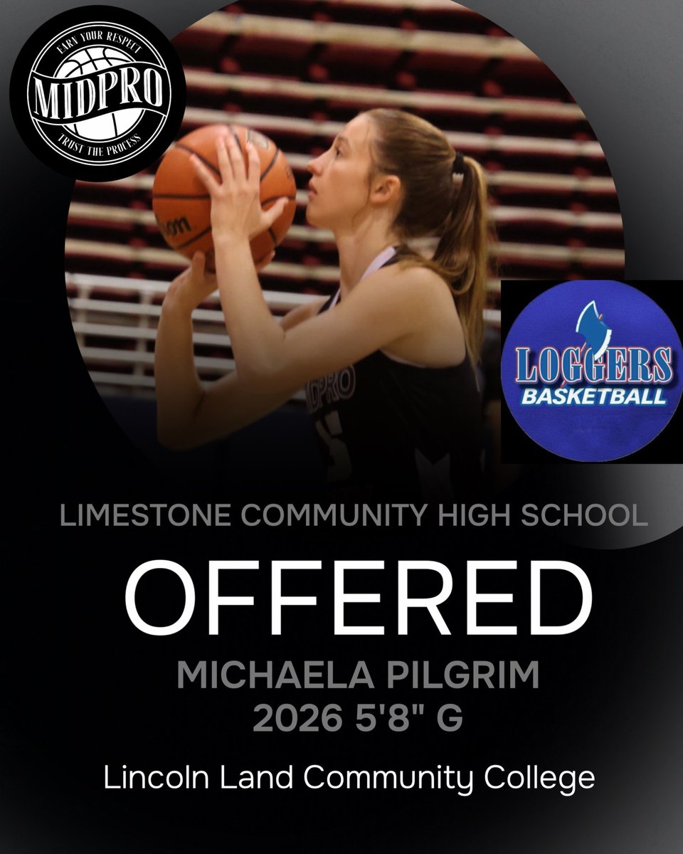 2026 G 5’8” Michaela Pilgrim has received a scholarship offer from Lincoln Land Community College (JUCO)

#MidProFam #ThisIsWhatWeDo #TrustTheProcess #EarnYourRespect #CreateYourStory