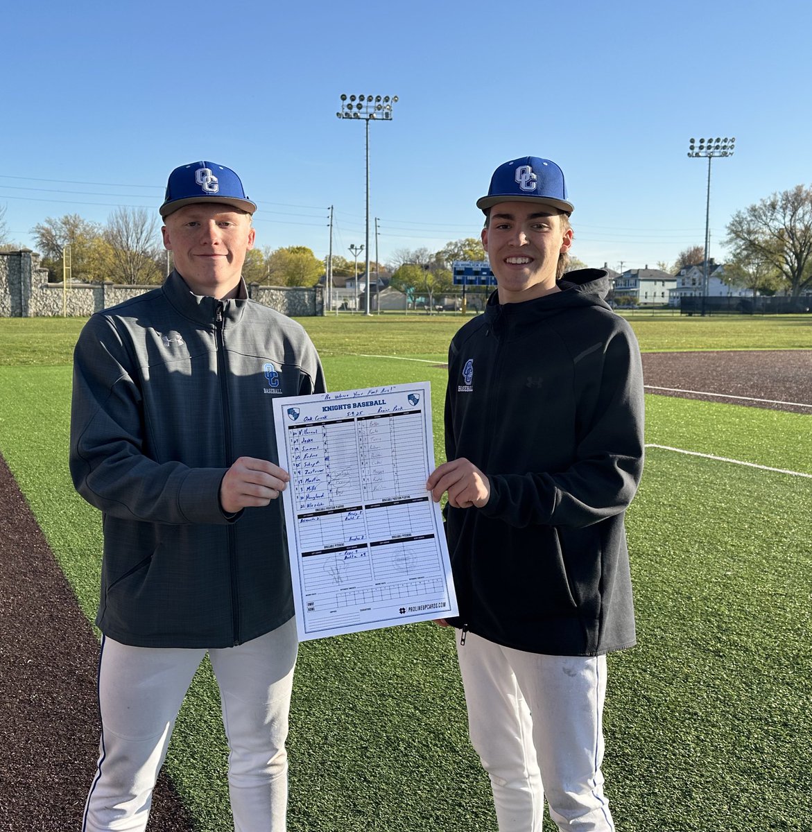 Oak Creek HS Baseball (@ocreekbaseball) on Twitter photo Final: OC 22 Park 2
<a href="/blakeulezelski1/">Blake Ulezelski</a> W, 4IP, 0 H, 7K
<a href="/Jaxvilly/">Jackson Villarreal</a> 3-4, 4R, 5 RBI, 2 triples
<a href="/nate_schopf/">nathan schopf</a> 3-5, 2R, 6RBI, 2 doubles
Knights move to 9-4 overall and 9-3 in SEC play. Knights back in action tomorrow at home vs SM (11am) #workwins Final: OC 22 Park 2
<a href="/blakeulezelski1/">Blake Ulezelski</a> W, 4IP, 0 H, 7K
<a href="/Jaxvilly/">Jackson Villarreal</a> 3-4, 4R, 5 RBI, 2 triples
<a href="/nate_schopf/">nathan schopf</a> 3-5, 2R, 6RBI, 2 doubles
Knights move to 9-4 overall and 9-3 in SEC play. Knights back in action tomorrow at home vs SM (11am) #workwins