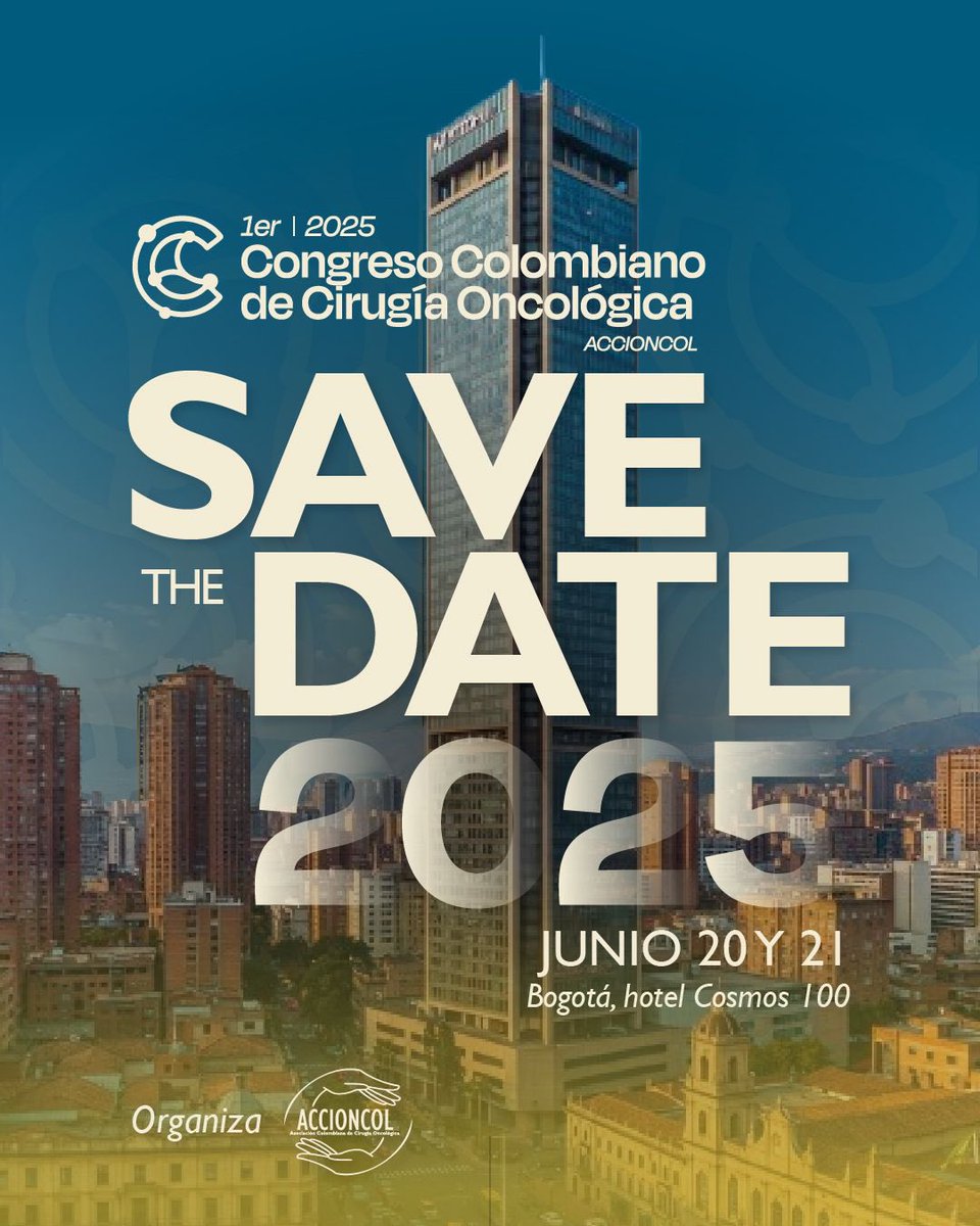 📌Primer Congreso Colombiano de Cirugía Oncológica! 20 y 21 de Junio del 2025 <a href="/maurogmora/">Mauricio Garcia Mora</a> <a href="/elfasaco/">Elio Fabio Sánchez</a> <a href="/CorreaCoteJC/">Juan Camilo Correa</a> <a href="/jorgecampillop/">Jorge Campillo</a> <a href="/alcamarus23/">Alfonso Márquez Ustáriz</a> <a href="/drmaikelp/">Maikel Pacheco</a> <a href="/ascolcirugia/">AsColCirugía</a>