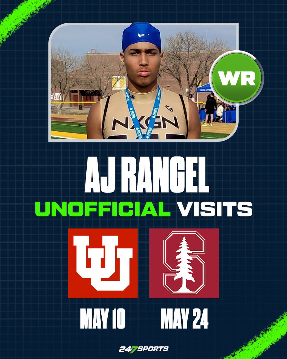 AJ Rangel Jr (@ajrangeljr_1) on Twitter photo ๐จI will be visiting <a href="/Utah_Football/">Utah Football</a> on May 10th and <a href="/StanfordFball/">Stanford Football</a> on May 24th
<a href="/BrandonHuffman/">Brandon Huffman</a> <a href="/STBUILTFootball/">Santa Teresa Saints Football</a> <a href="/CoachPapin/">Coach Papin</a> ๐จI will be visiting <a href="/Utah_Football/">Utah Football</a> on May 10th and <a href="/StanfordFball/">Stanford Football</a> on May 24th
<a href="/BrandonHuffman/">Brandon Huffman</a> <a href="/STBUILTFootball/">Santa Teresa Saints Football</a> <a href="/CoachPapin/">Coach Papin</a>