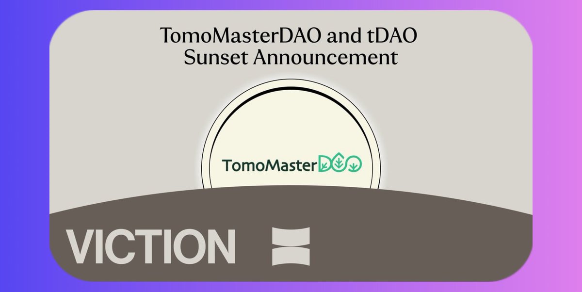 nxtChidori's tweet photo. Late last month, following VIP #3 : 'A New Chapter For Governance', there has been recent changes

The #VIP3 vote suggested shutting down TomoMasterDAO and its $tDAO token, which have been inactive since late 2023. The plan is to simplify governance by focusing on $VIC instead.

Smol thread🧵👇🏻