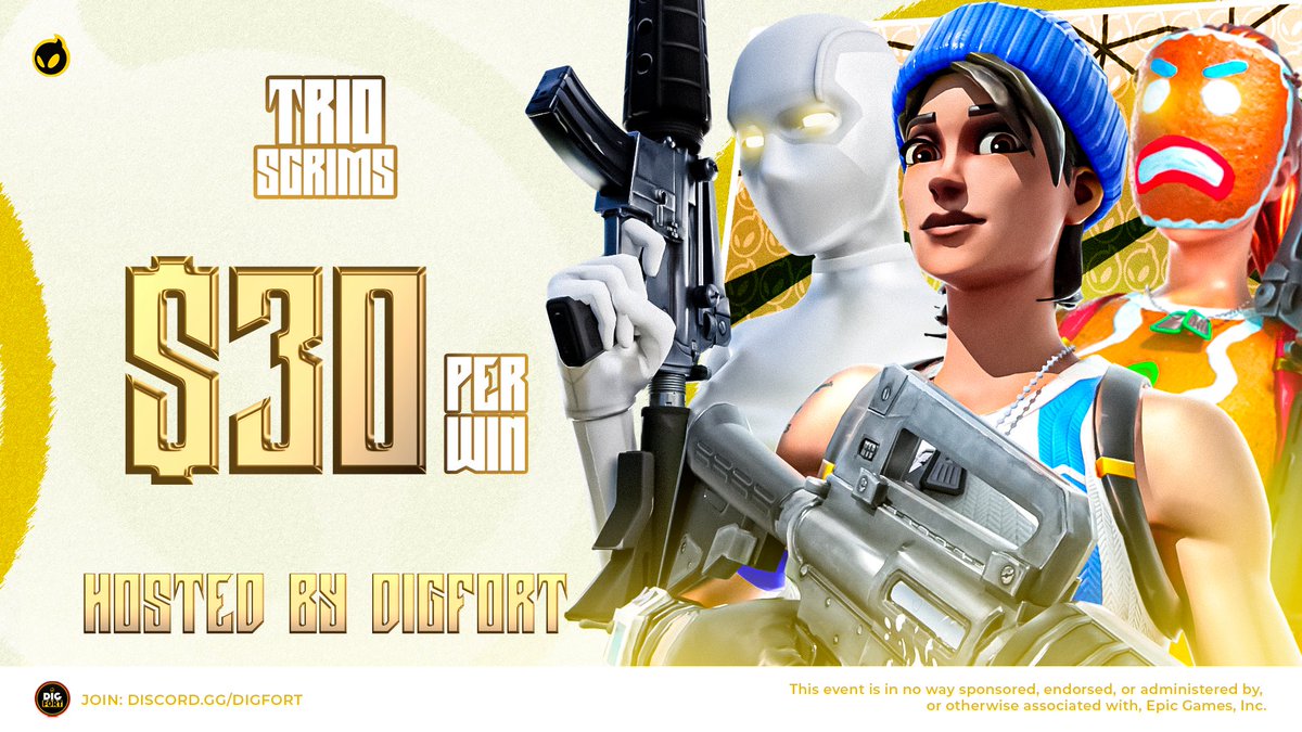 🏆 𝐃𝐈𝐆𝐅𝐎𝐑𝐓 𝐍𝐀𝐂 - 𝐓𝐑𝐈𝐎 𝐒𝐂𝐑𝐈𝐌𝐒

📅 5/12 Monday 6pm EST
💰 𝗠𝗢𝗡𝗘𝗬 𝗣𝗘𝗥 𝗪𝗜𝗡

✅ Retweet + Tag your TRIO ‼️
✅ Follow <a href="/DignitasFN/">Dignitas Fortnite</a> <a href="/DIGFort/">DIGFort</a> 

📌 Join Discord: (link below)
MONEY PER WIN (All Lobbies) 🏆